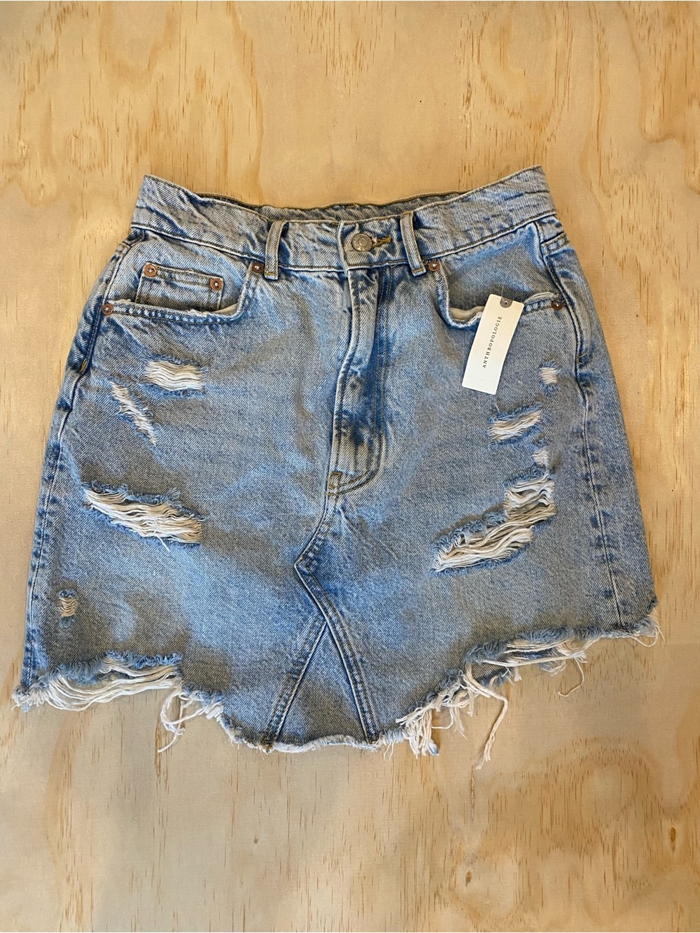 Anthropologie Pilcro blue denim mini skirt
